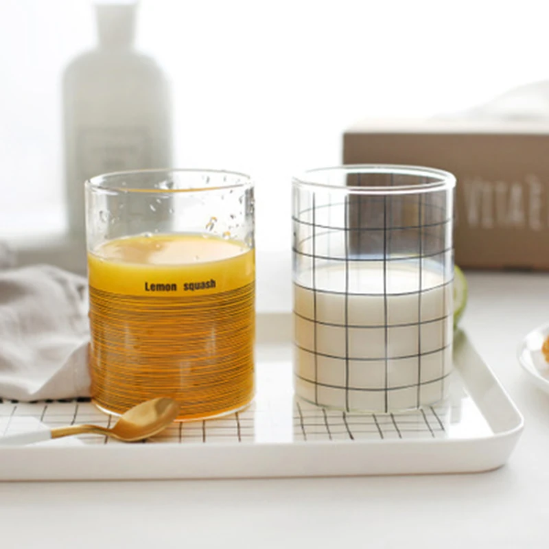 Heat Resistant Borosilicate Custom Logo Milk Drinking Tea Glass Cup