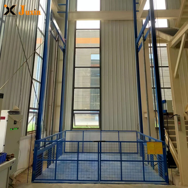 Chain type guide rail of warehouse loading and unloading elevator can be installed indoors and outdoors