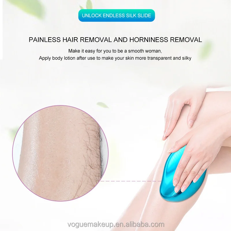 Newest High quality easy remove hair portable reusable crystal hair eraser painless glass hair removal