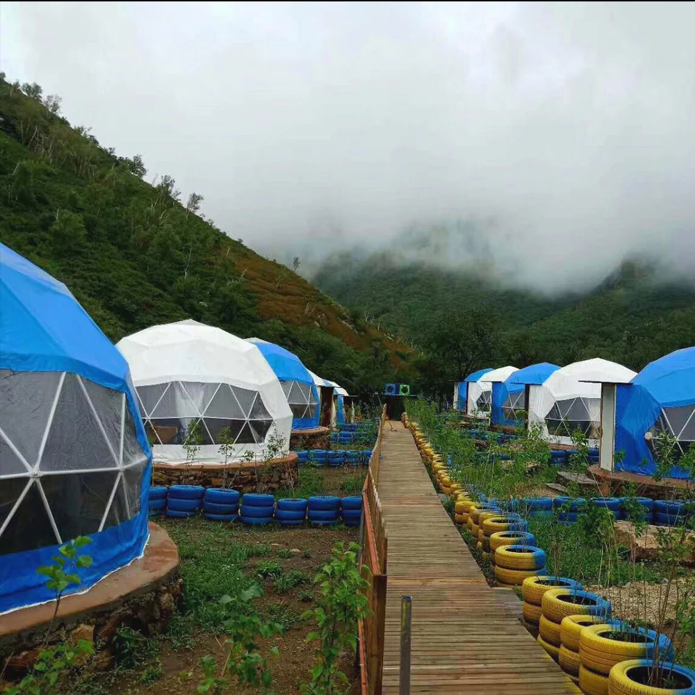 
High quality aluminum white geodesic frame geo dome tent for trade show event party 