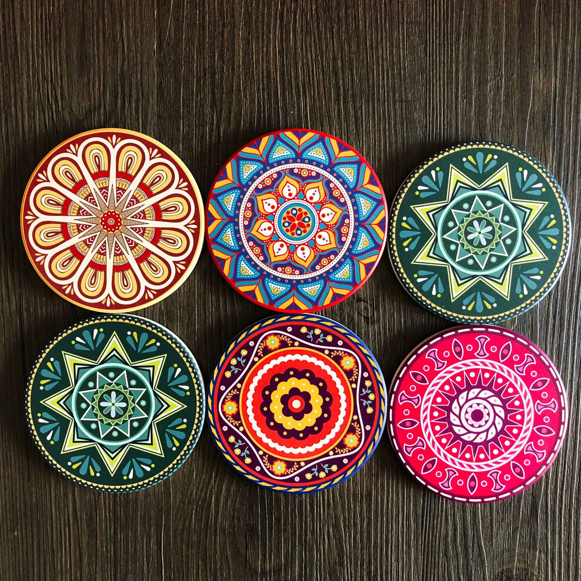 Hot-sell Water-absorbent Ceramic Round Shape Coaster Customized Design for Family Gifts with Cork Backing Factory Price