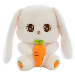 Wholesale Soft Stuffed Animal Carrot With Rabbit Plush Pillow Cute Custom Plush Rabbit Toy