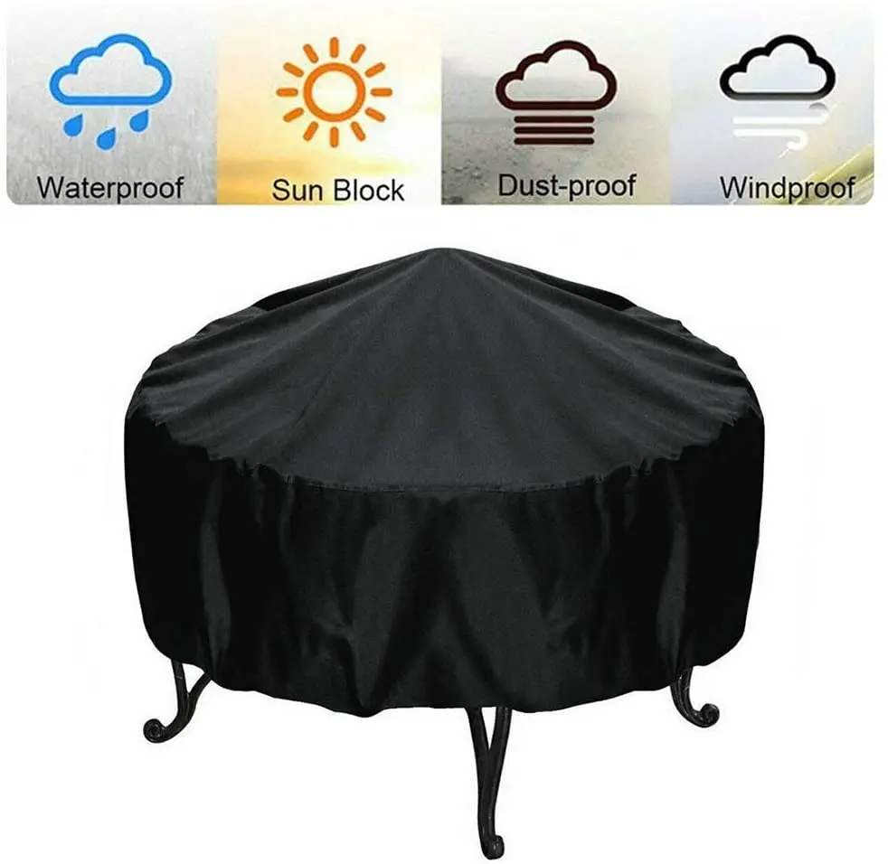 Лидер продаж, крышка с защитой от УФ-лучей для уличной пожарной ямы, круглая Водонепроницаемая Крышка для костра, круглая крышка для пожарной ямы