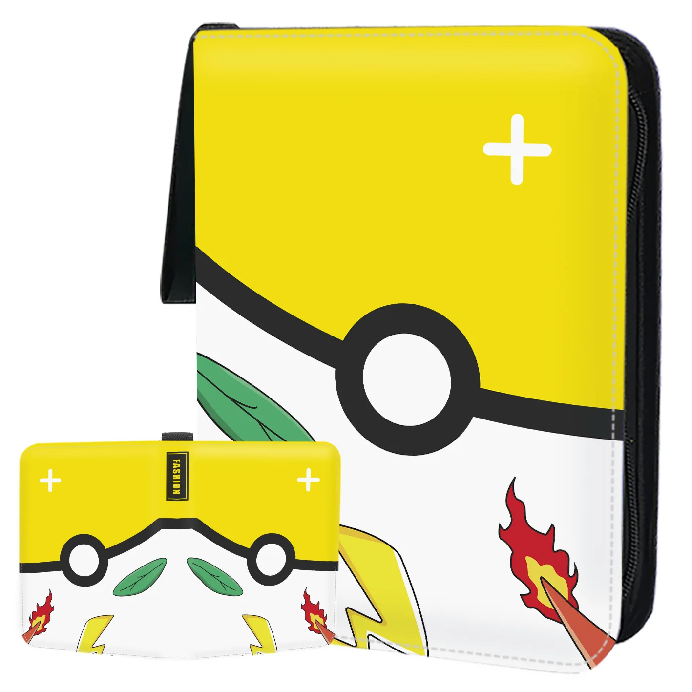 Custom Design Pattern Leather Album Collector for Premium 9 pocket Card Binder Zipper Folder Binder with Pocket