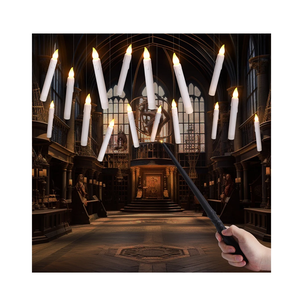 2024 Flameless LED Tapered Plastic Floating Candle Hot Sell for Home Decoration With Remote Wand Candles for Holiday, Parties