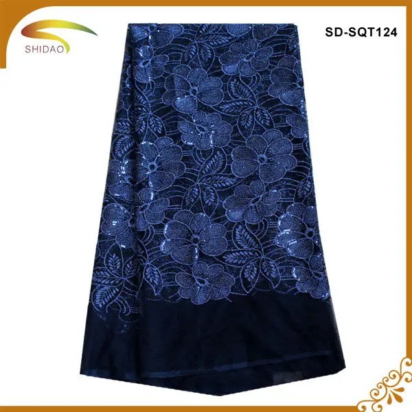 shidao french flower sequins wedding dress lace fabric for curtains