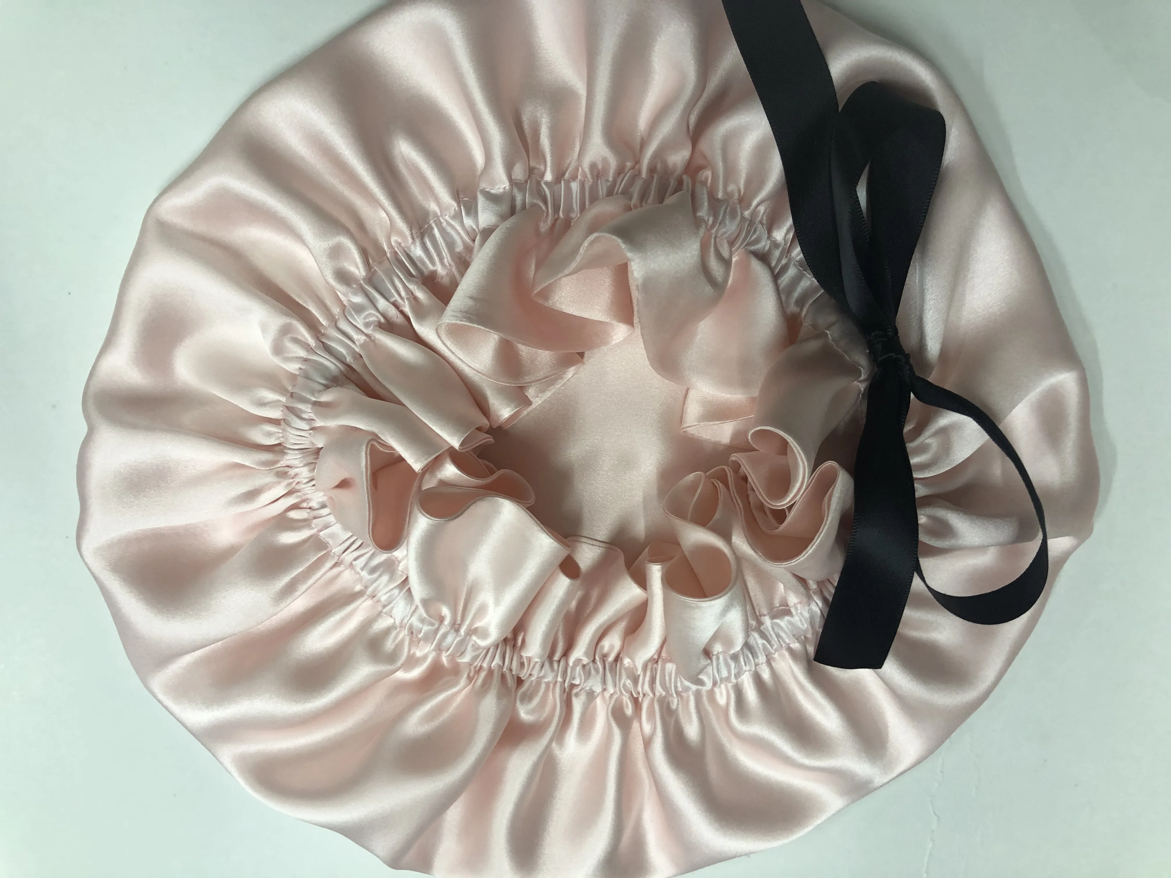 100% Silk Sleeping Bonnet--Black Color