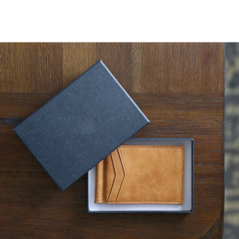 New design custom logo made mens rfid leather wallet