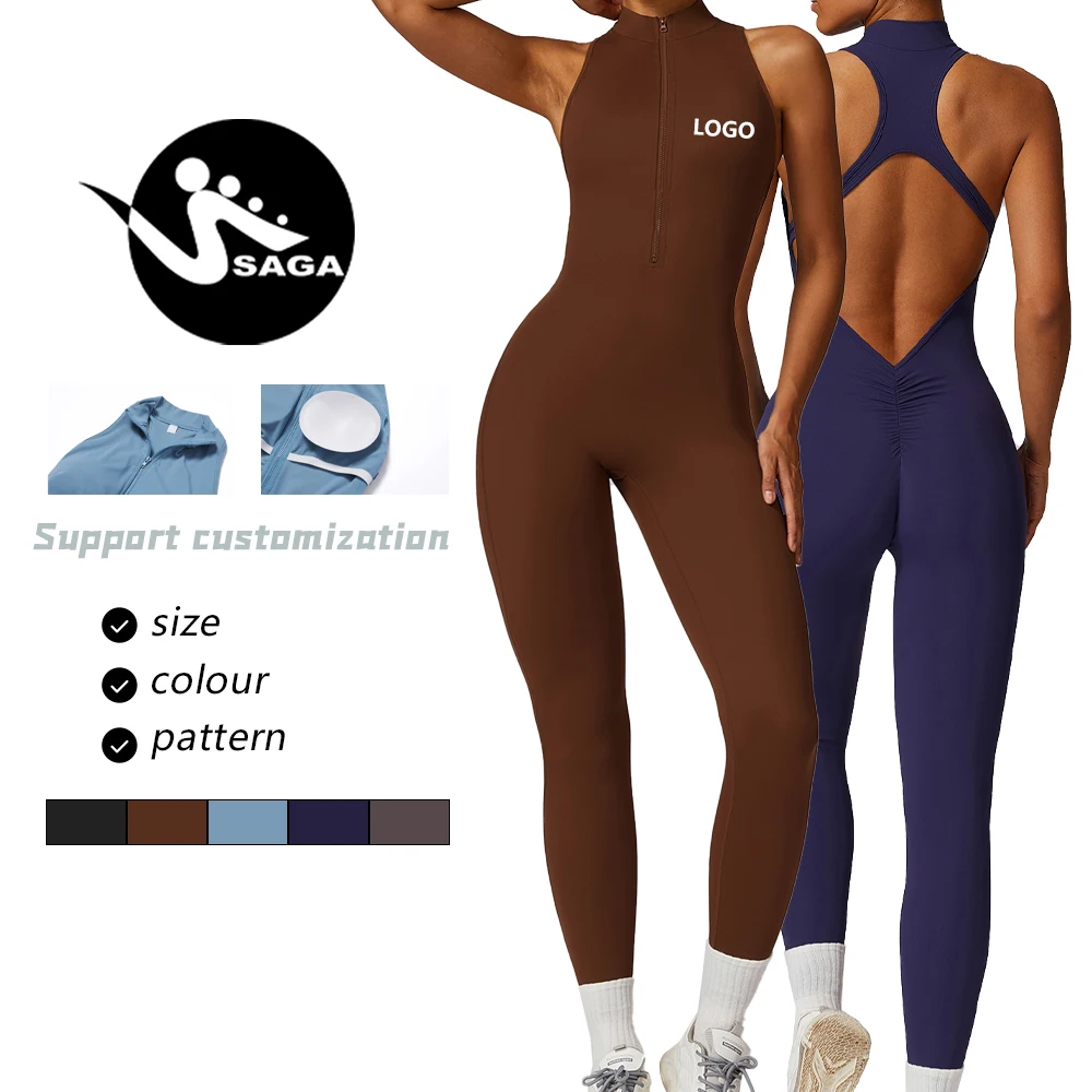 Backless Sports Jumpsuit Woman Fitness Overalls One Piece Shorts Sport Outfit Gym Workout Clothes for Women Sportswear