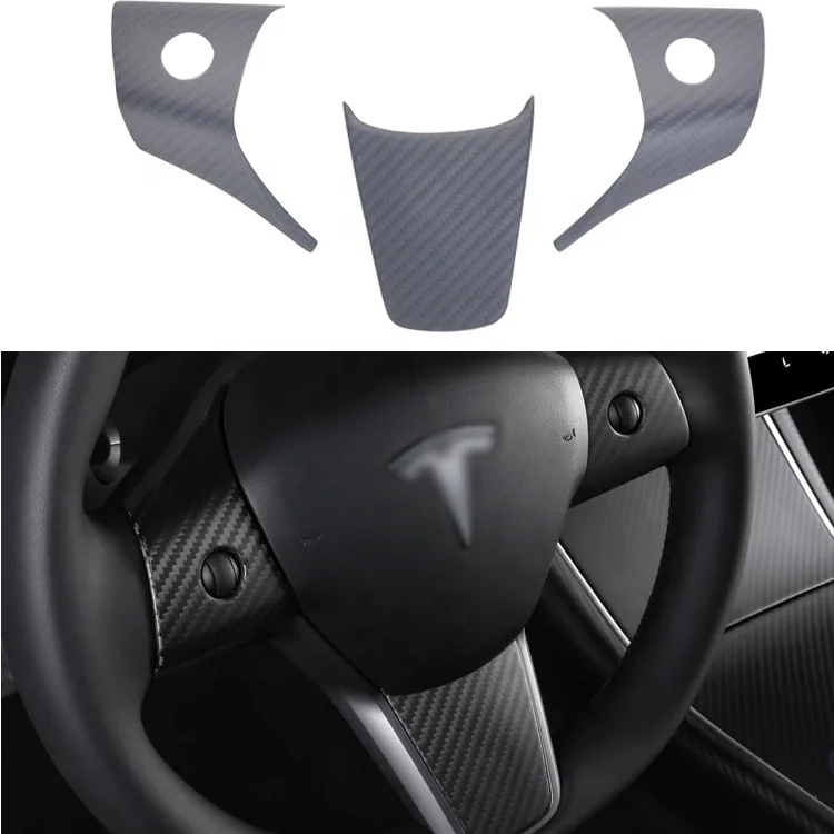  Для руля Tesla Model 3 Real Matte Carbon Fiber Trim интерьерные аксессуары шт./компл. прямая