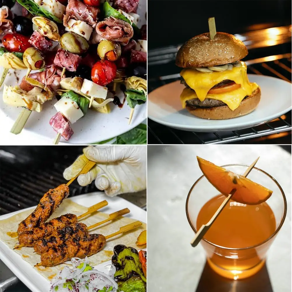 Bamboo wood  Paddle Picks Skewers Toothpicks Cocktail Appetizers Marshmallow Fruit Grilling Snacks Paddle Picks