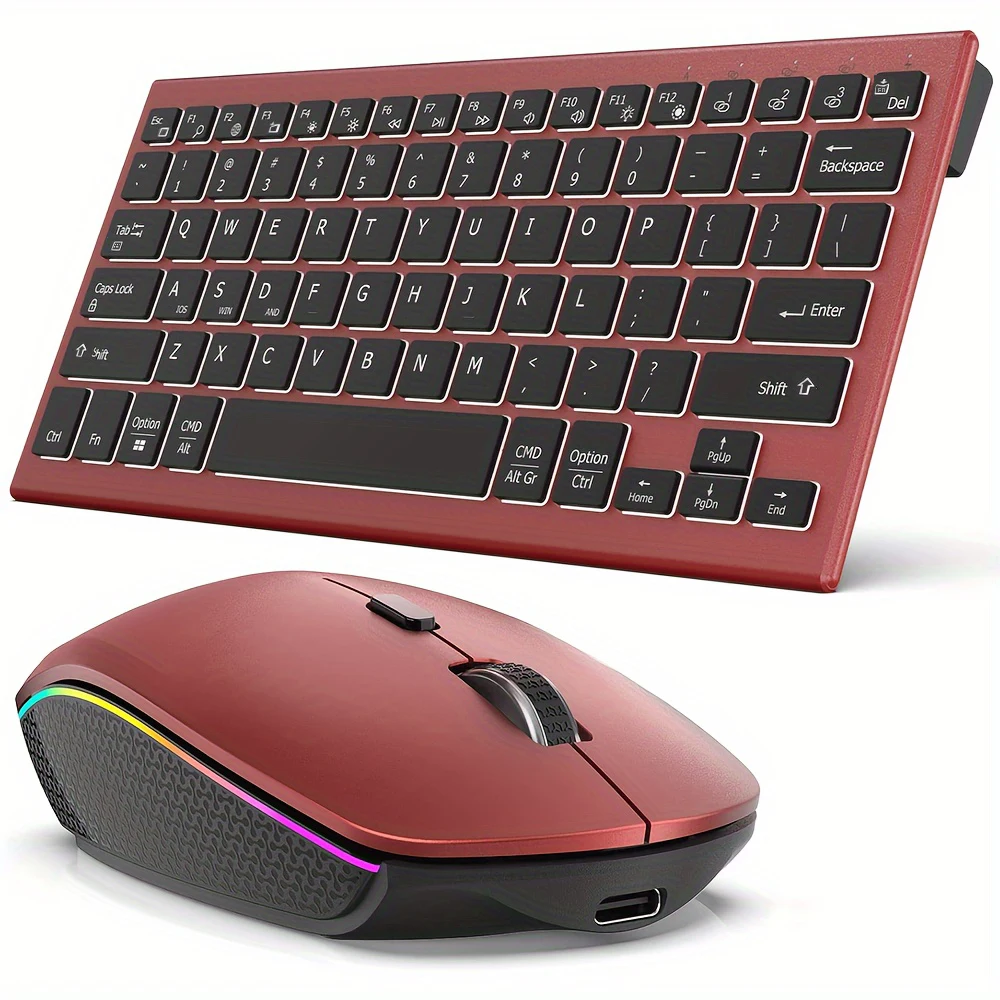 Multi-Device 2.4G USB Rechargeable wireless Keyboard and mouse set Backlit Wireless Keyboard and Mouse comb for PC Laptop