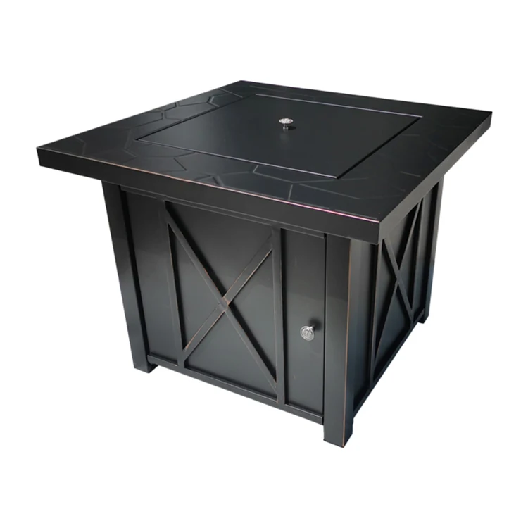 Multi-function square gas fire pit table / aluminum frame garden outdoor fire pit