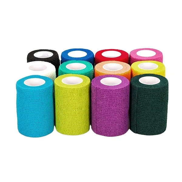 customized Non Woven Pet Bandage Athletic Sports Tape Self Adhesive Vet Wrap Cohesive Elastic Bandage