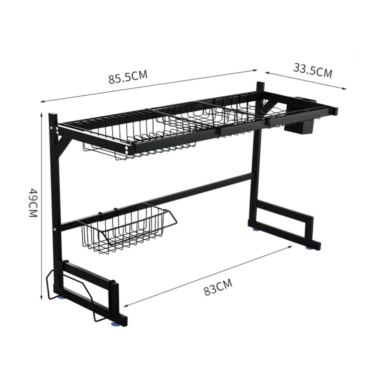  Adjustable Metal Kitchen Storage Organizer Shelf with Drying Rack