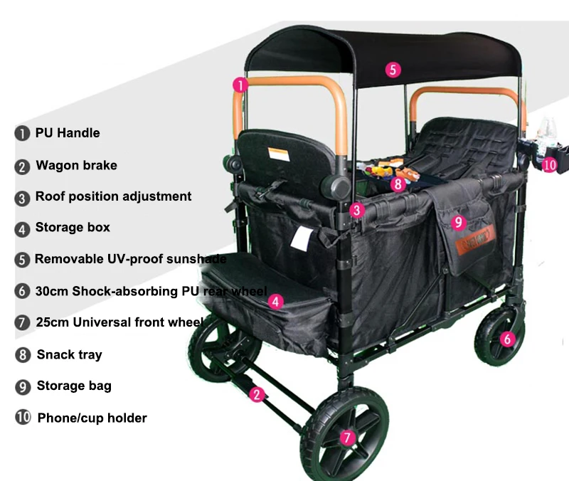 folding utility stroller wagon cart collapsible folding outdoor utility picnic camping wagon cart for beach picnic camping 12kg