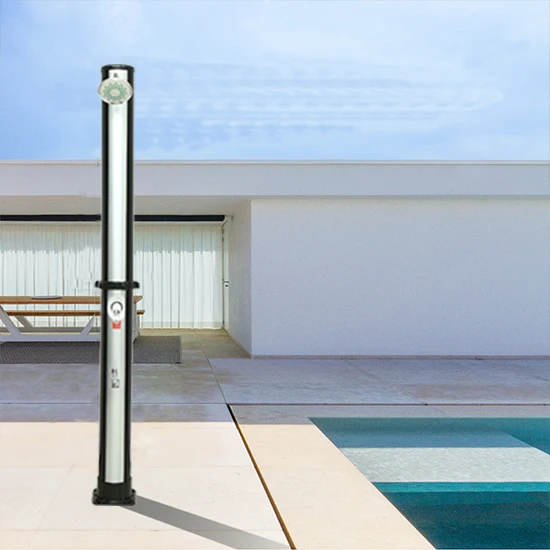 pvc round body 2 parts easy install pool 35 litre outdoor garden solar shower
