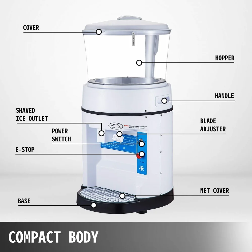 110v 1100 lbs,with 17.6 lbs hopper commercial electric ice shaver machine with ice crusher for party,restaurant and bar