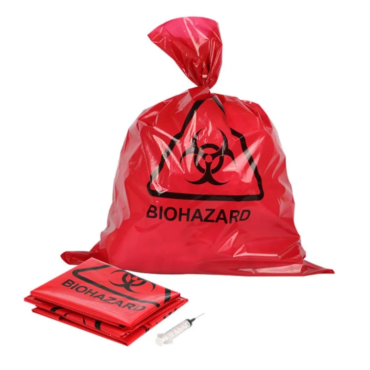 Больничные биоопасные мешки красные Автоклавируемые для медицинских отходов 25