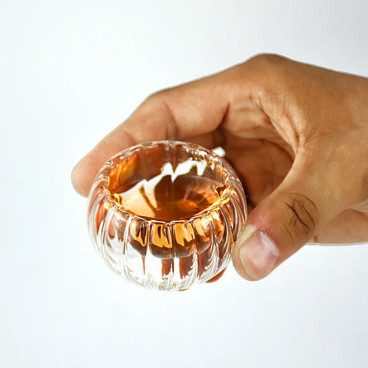 Double Wall Glass Espresso Tea Cups drink beer glass cup with custom logo as gift heat insulation transparent glass cup