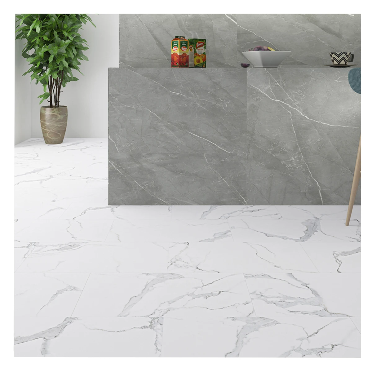 Factory direct supply  7mm waterproof pvc vinyl marble spc flooring
