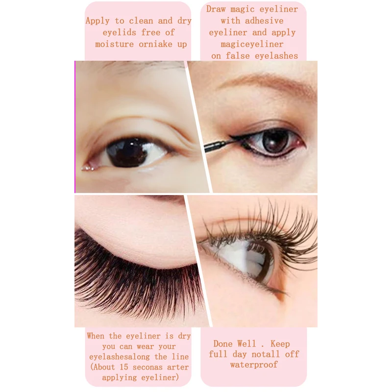 Wholesale custom logo packaging best eye Liner glue pens Waterproof Liquid Magnetic Eyeliner