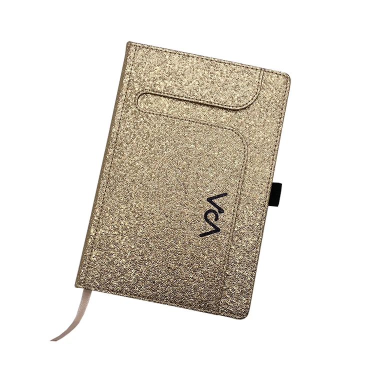 Wholesale A5 PU Leather Notebook Colorful Glitter Journal Hardcover Creative Office School Diary
