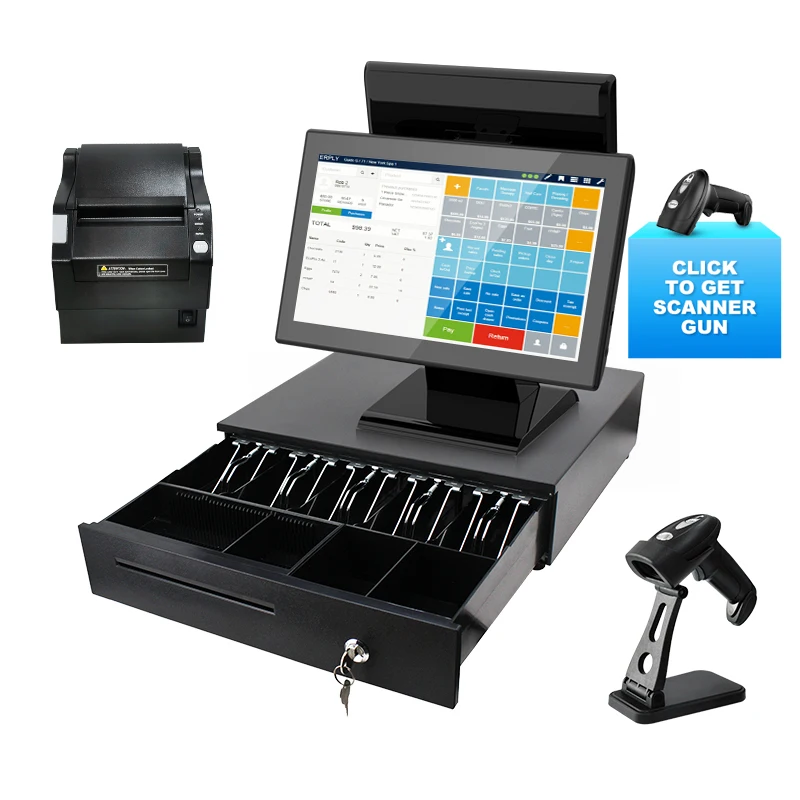 Micropos 15.6 Inch Kit Pos Touchscreen Pos windows 10 Restaurant Pos Terminal Machine Cash Register Machine