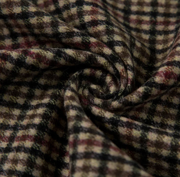 30%Wool 65%T 5%Other Colorful houndstooth Suitable for overcoats, jackets, windbreakers, autumn winter clothing fabrics