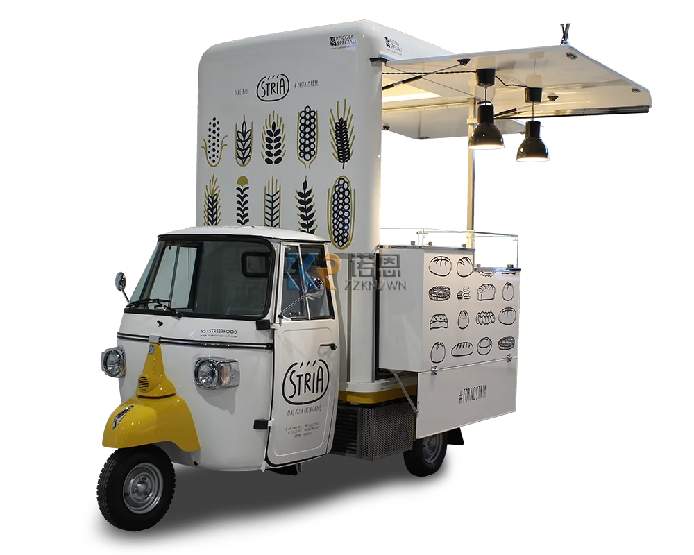 Электрический трехколесный велосипед Tuk Ape Food Truck тележка для хот-догов продажи трехколесная мороженого с морозильной камерой