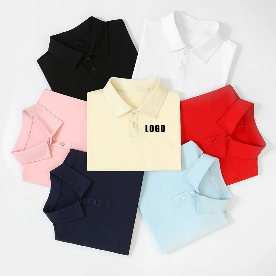 Casual Cute Blank School Uniforms 100% Cotton Pullover Sweatshirt Clothing Short Sleeve Polo Shirt