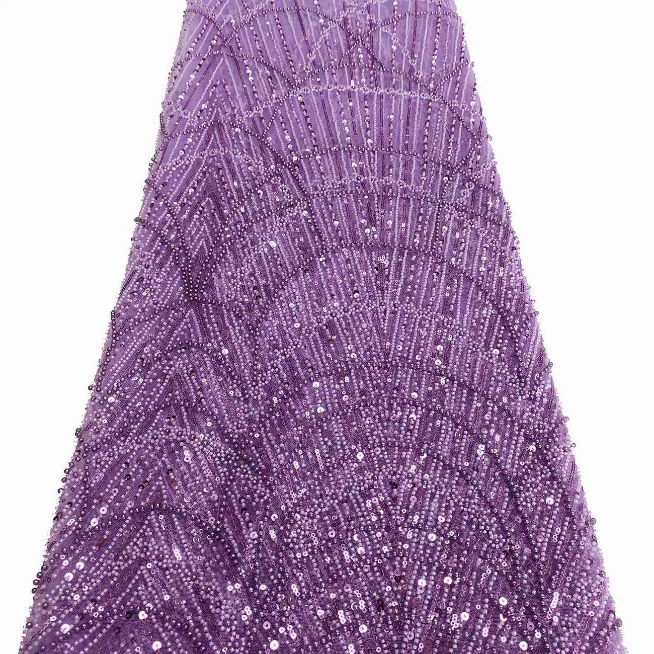 LS136 High Quality African Embroidery Bridal Pearl Lace Fabric Luxury Heavy Beaded Sequins Lace Fabric For Wedding Dress