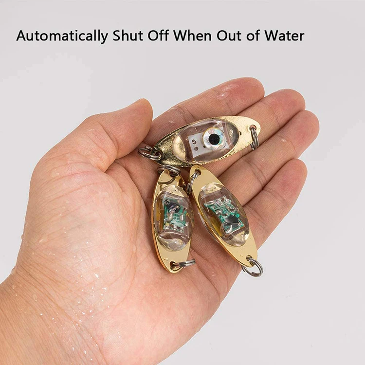 Deep Sea Attractant Offshore Metal Bait Flash Eye Shape LED Underwater Fishing Lure Light
