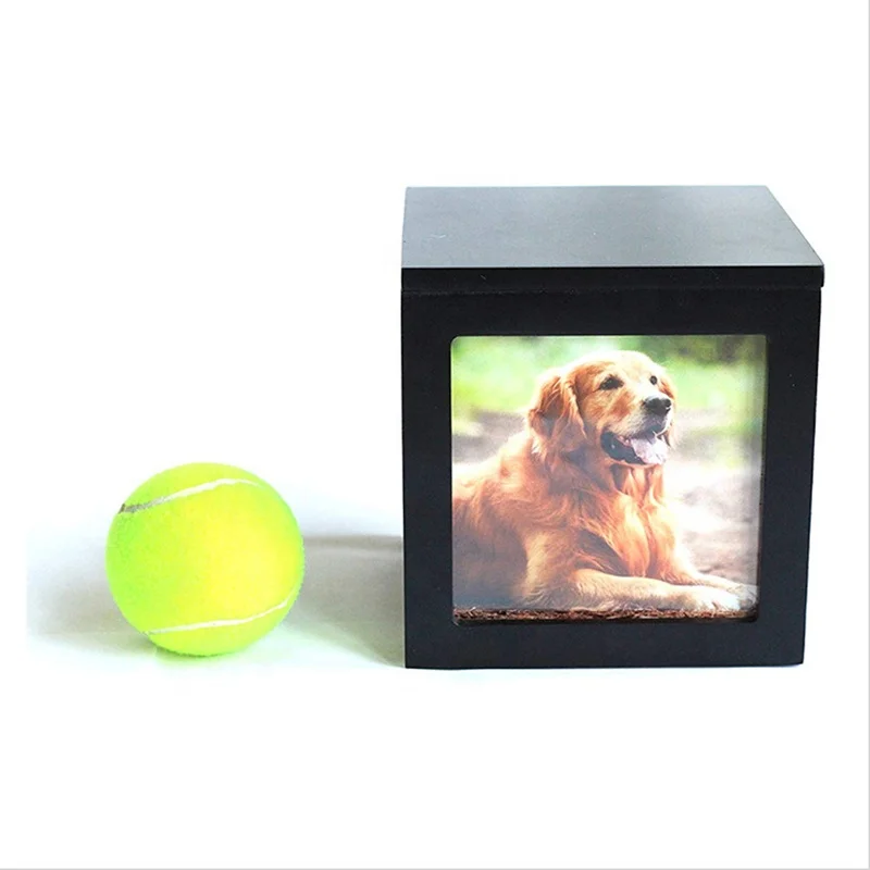 
Manufacturer custom solid wood dog cat ash box wooden photo box, solid wood box for pets 