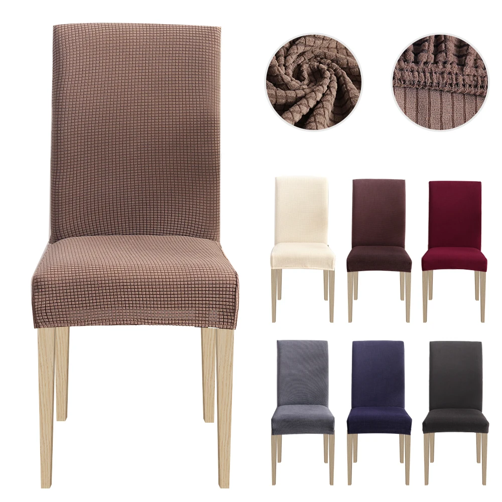 1/2/4/6pcs Dining Chair Cover Jacquard Spandex Slipcover Protector Case Stretch for Kitchen Chair Seat Hotel Banquet Elastic 1/