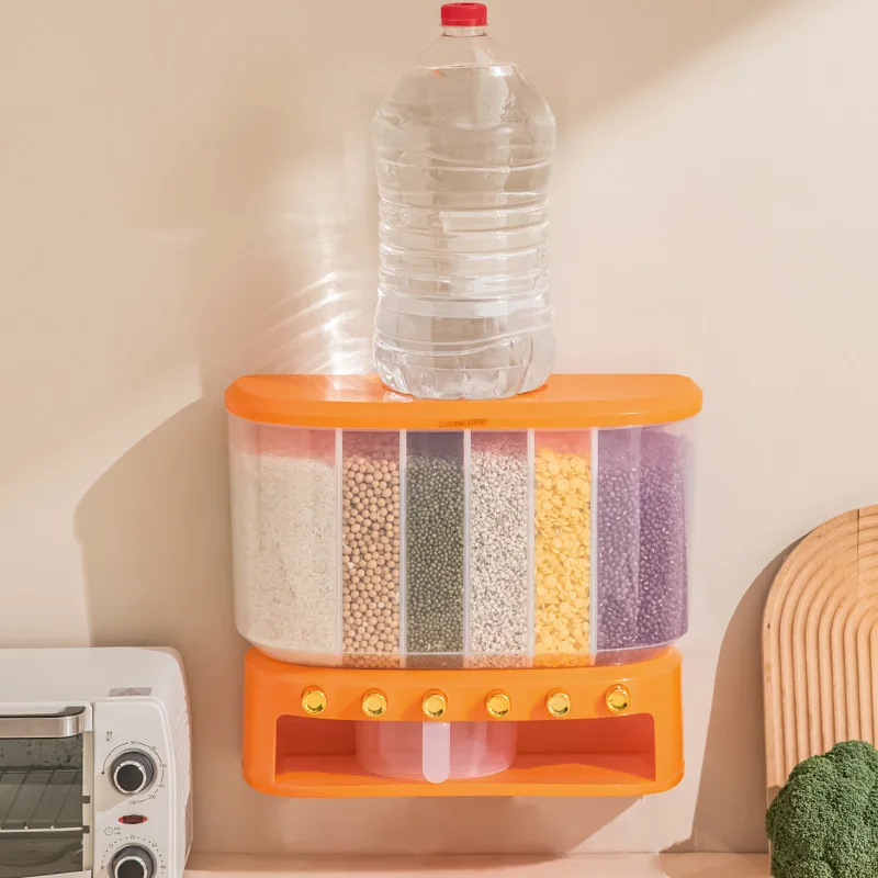 Racks Food Energy Container Kitchen Grain Rice Container Home Organization Food Storage Plastic Multifunction Rectangle 100 Pcs