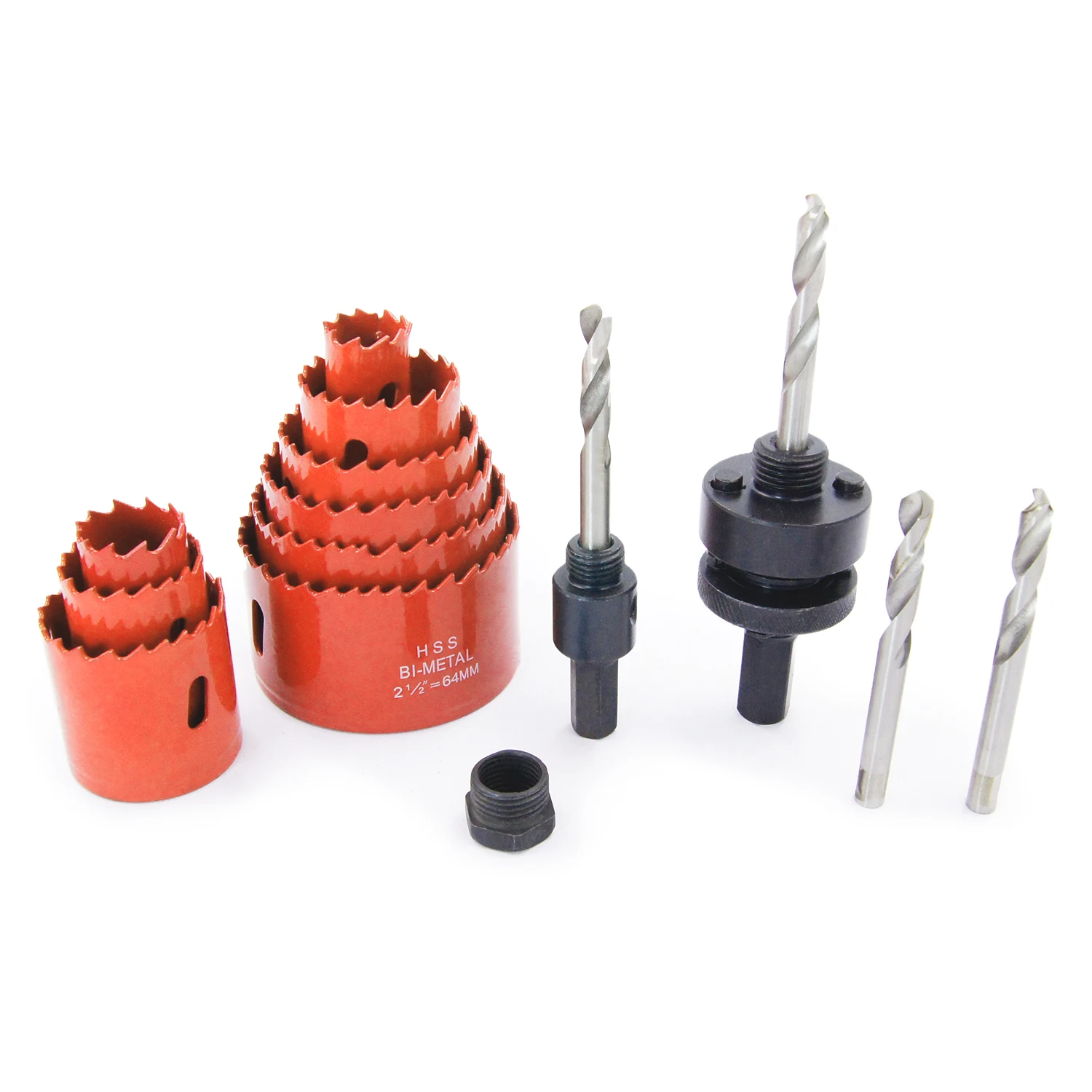 Bi-Metal Hole Saw Kit,LAIWEI14PCS High Performance Hole Saw Set with Arbors Replacement Drill Bits and Hex Key, Metal, Wood Cut