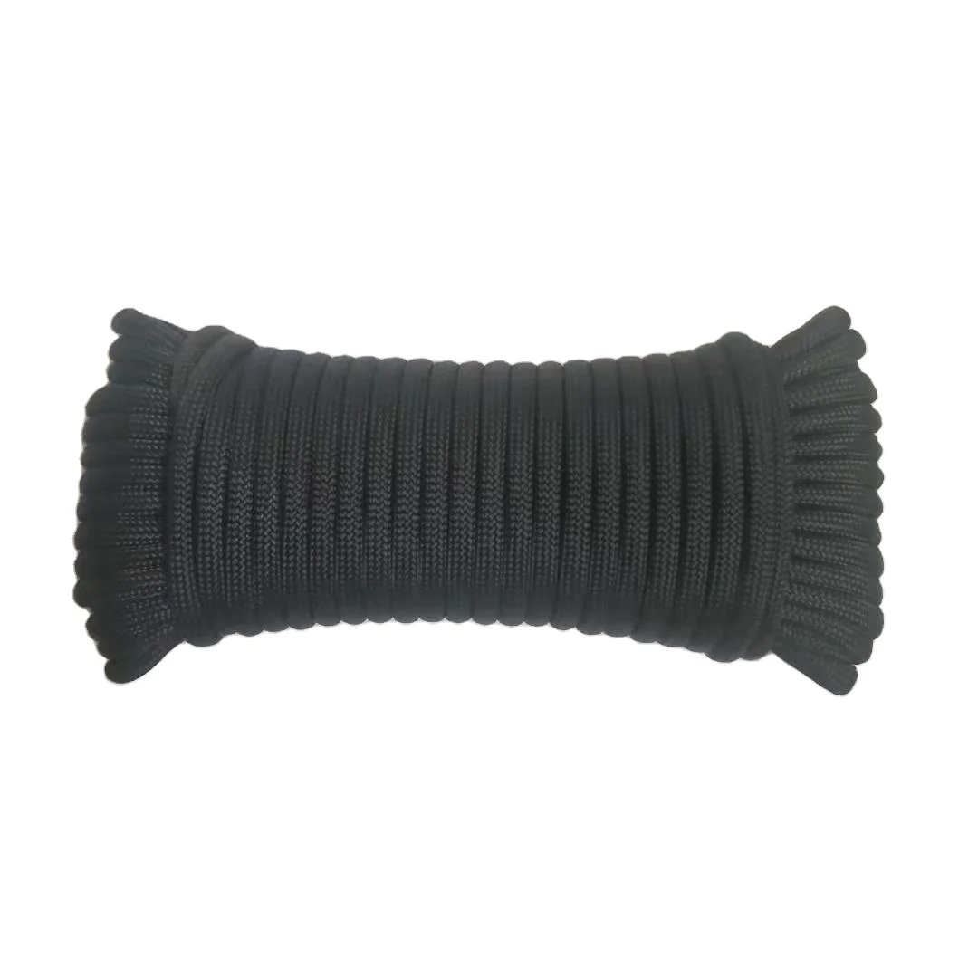 High quality Factory Direct Tactical Parachute Rope Polypropylene Braided  Outdoor Camping Tent Rope
