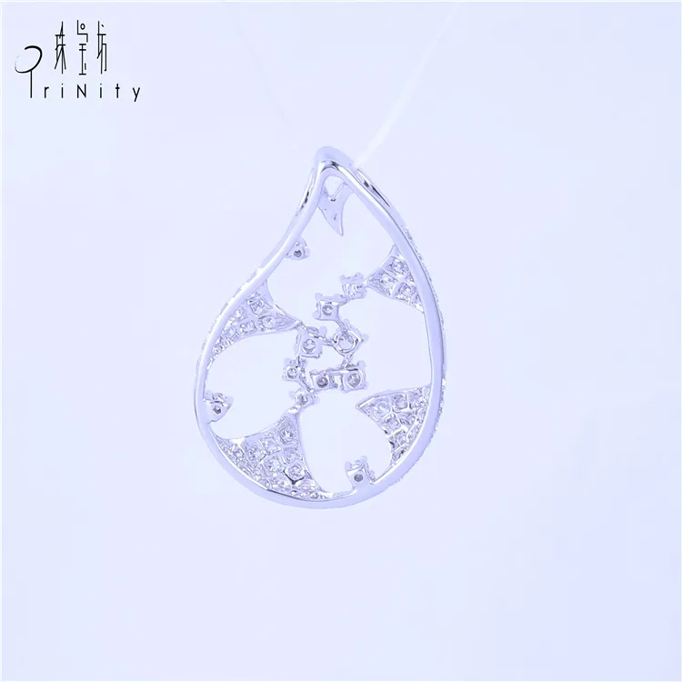  Новый продукт 18 К Solid White Gold Diamond Подвеска модные украшения для