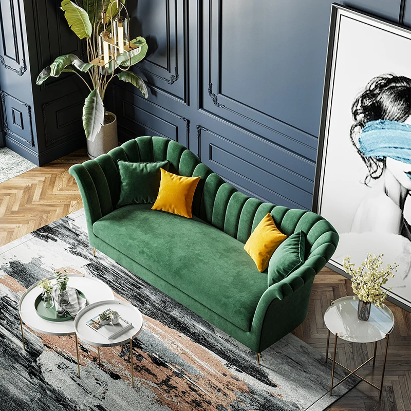 Luxury hotel sofa velvet fabric chesterfield couch lounge sofa fabric wholesale fashion creative high quality sectional sofa