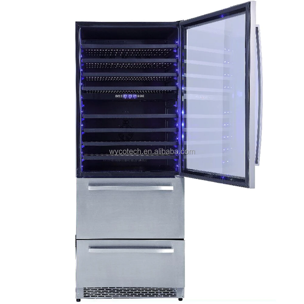 Роскошный стеклянный дверной компрессор холодильник для винного погреба двухзонный охладитель вина и напитков