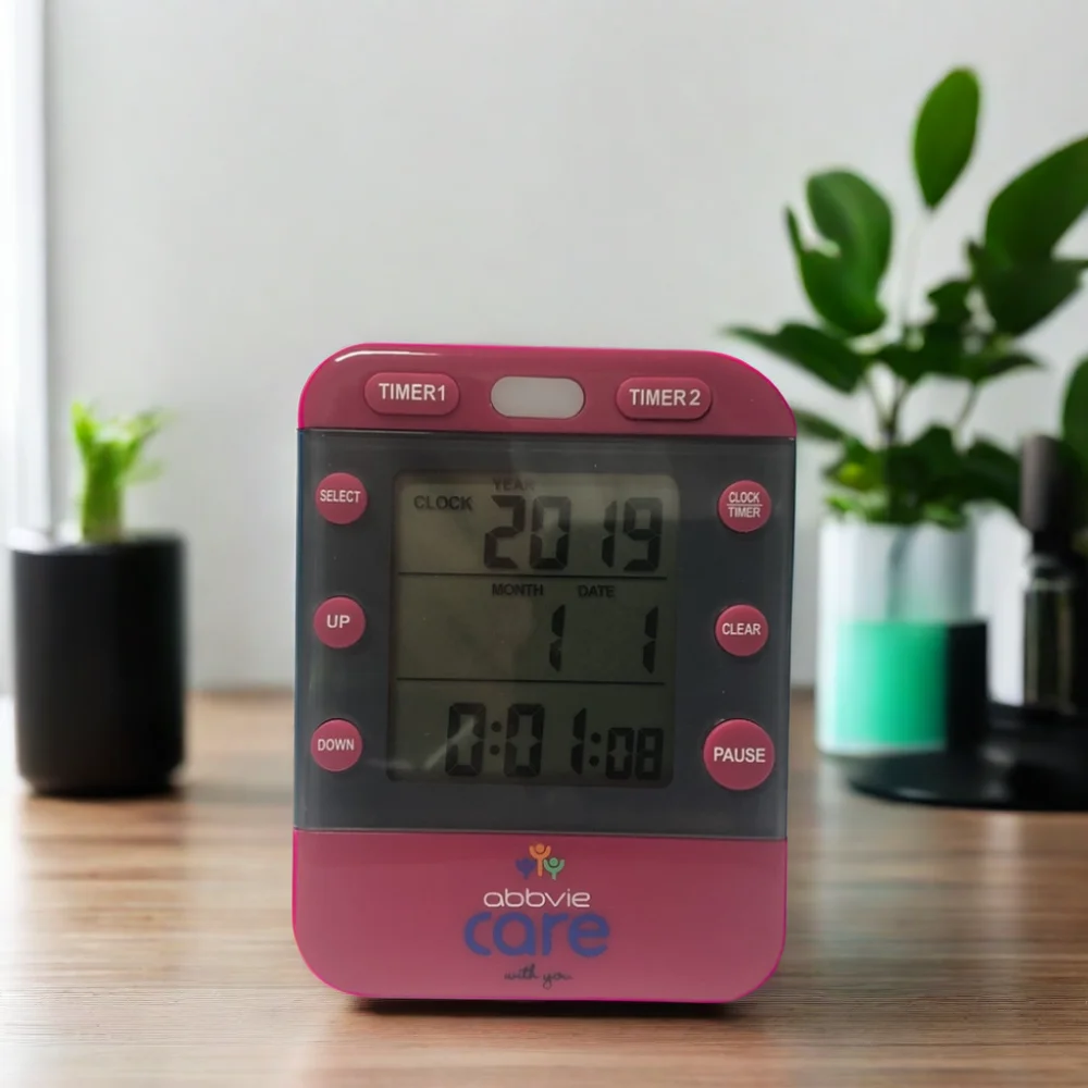 Quartz LCD Digital Medicine Alarm Timer Eco-Friendly Plastic Weekly Timer with Minimalist Design Eco-Friendly Weekly Timer