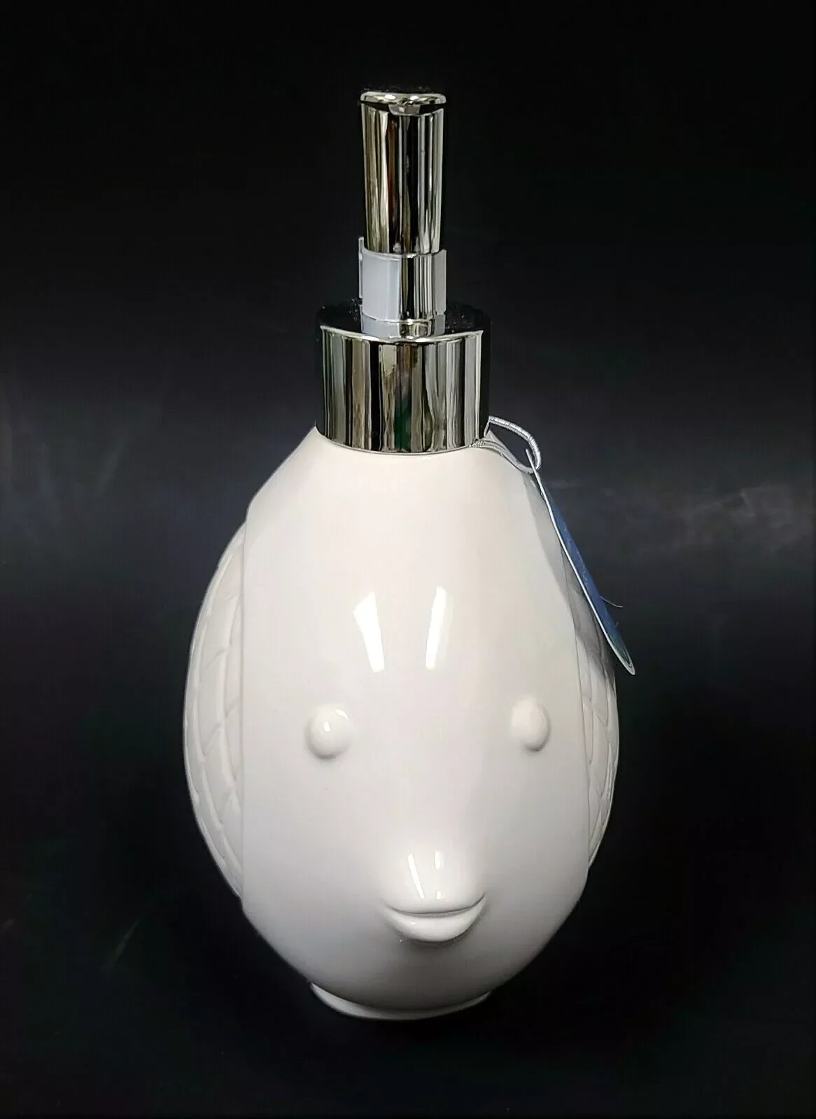 3D FIish with cotton Soap,Dispenser Silver Pump,Bath Shop Canada White Ceramic Soap Dispenser