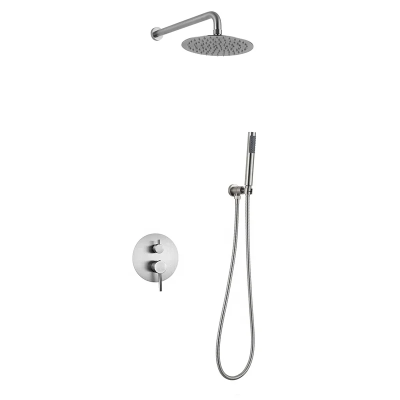 Rainfall Shower Head Handheld Spray Bathroom Shower Faucet Set Concealed Wall Mounted Matte Black Rain Shower Set for Bathroom