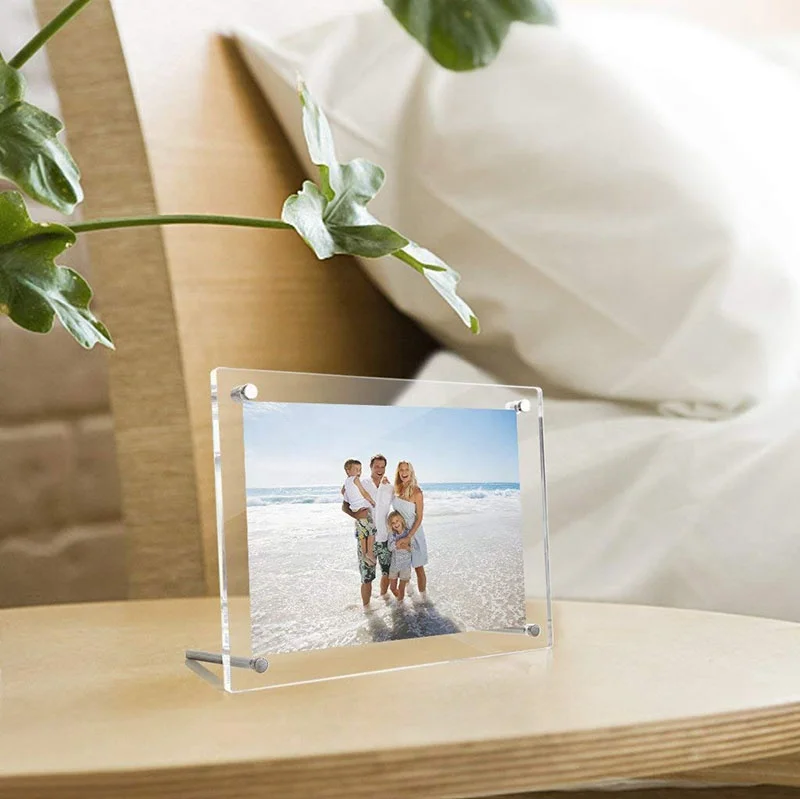 Отдельно стоящая прозрачная настольная рамка фотография сертификат постер дисплей A4 акриловая рамка с винтами