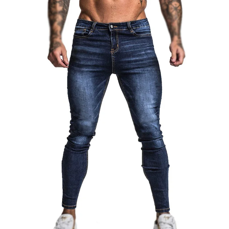 Fashion Slim Waxed Denim Jeans, pants High Quality Mens Coated Jeans Pants Custom Multi Pockets Cargo trousers/