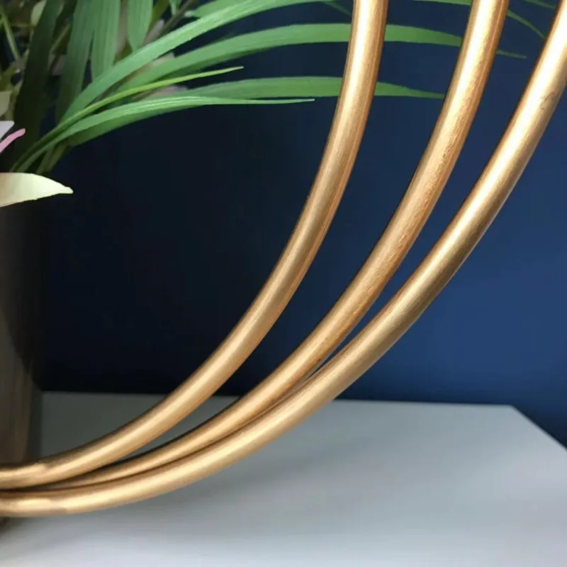 Copper decor wedding decor tabletop metal basket flower vase for  dinner party home decoration