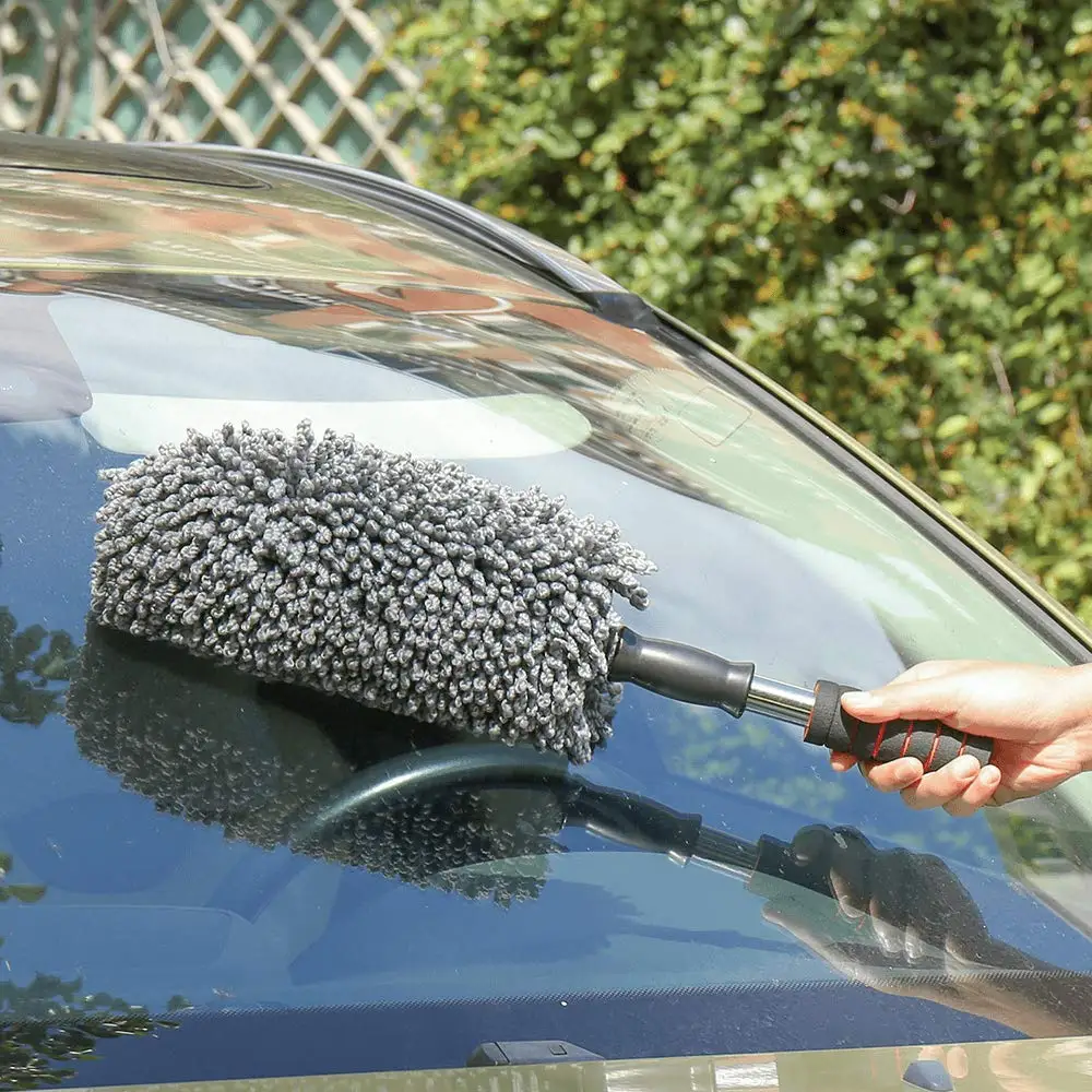 HC Super Soft Microfiber Car Duster Exterior with Extendable Handle Car Brush Duster for Car Cleaning Dusting Samples
