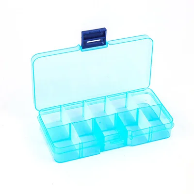10 Grid Plastic Transparent Storage Box Jewelry Manicure Container Detachable Storage Box Nail Tool Storage Box