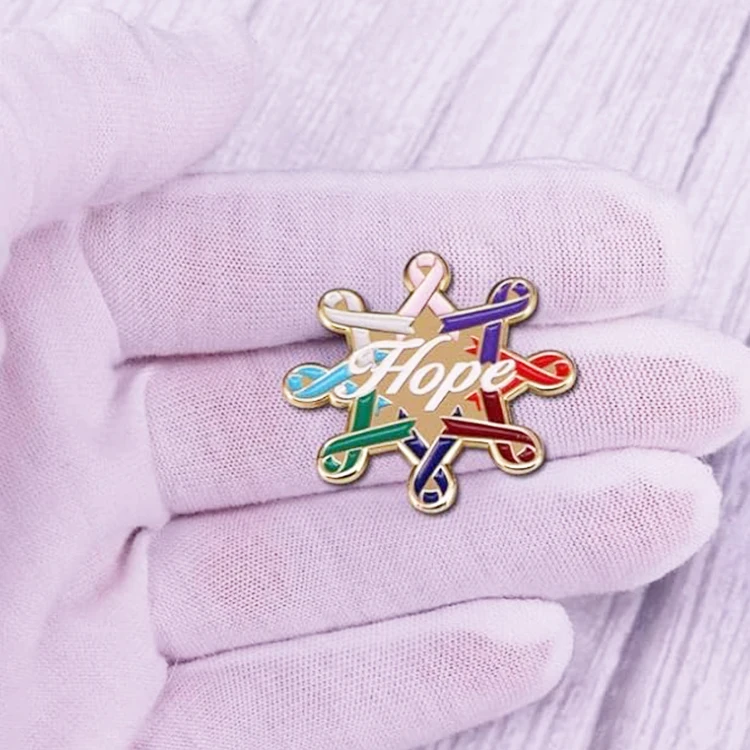 Rainbow Lapel Pin Soft Hard Enamel Ribbon Prostate Brustkrebs Abzeichen Badge Custom Breast Cancer Awareness Lapel Pin